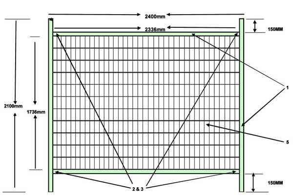 Galvanized steel fencing panels wire mesh 60x150mm for New Zealand