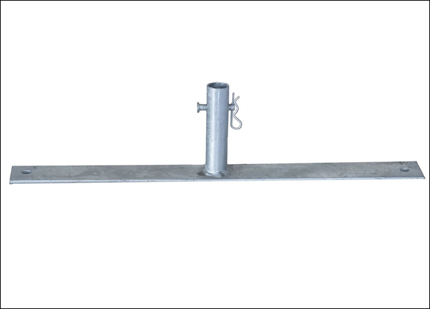 Galvanized steel flat feet for temporary fence barrier securing